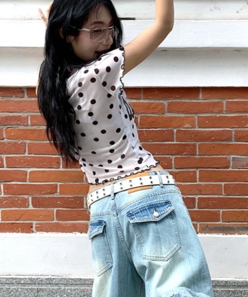 SHEENA(シーナ)の「ドットロゴプリントシアートップス(Tシャツ/カットソー・レディース・ホワイト/ブラック・M)」の15枚目の写真