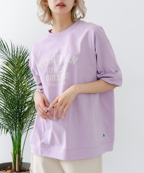 DISCUS(ディスカス)の「【DISCUS/ディスカス】【トレンドのカレッジロゴ】ヘビーウェイトTシャツ ルーズシルエット 古着MIX(Tシャツ/カットソー・レディース・ラベンダー/オフホワイト/ブルー/イエロー/スミクロ/ブラウン・LARGE/MEDIUM)」の5枚目の写真