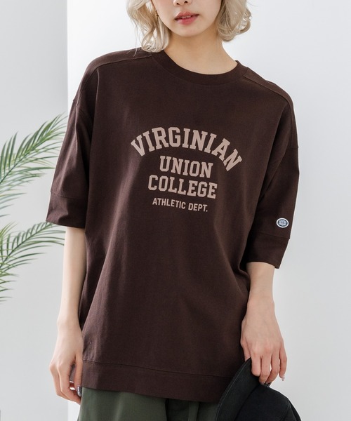 DISCUS(ディスカス)の「【DISCUS/ディスカス】【トレンドのカレッジロゴ】ヘビーウェイトTシャツ ルーズシルエット 古着MIX(Tシャツ/カットソー・レディース・ラベンダー/オフホワイト/ブルー/イエロー/スミクロ/ブラウン・LARGE/MEDIUM)」の3枚目の写真