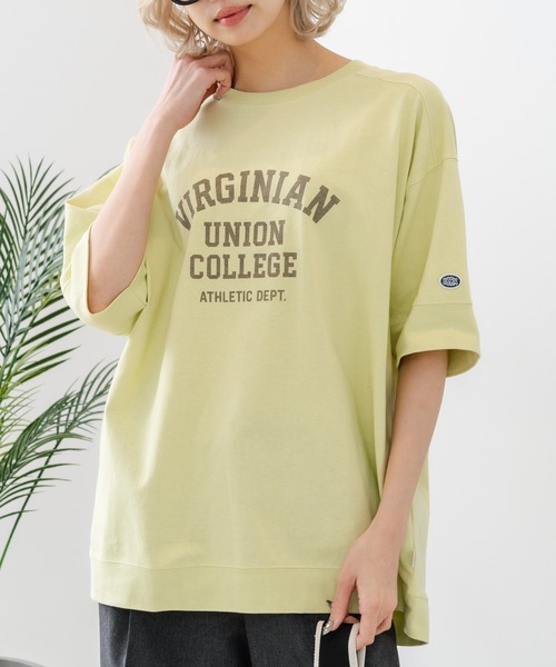 DISCUS(ディスカス)の「【DISCUS/ディスカス】【トレンドのカレッジロゴ】ヘビーウェイトTシャツ ルーズシルエット 古着MIX(Tシャツ/カットソー・レディース・ラベンダー/オフホワイト/ブルー/イエロー/スミクロ/ブラウン・LARGE/MEDIUM)」の6枚目の写真