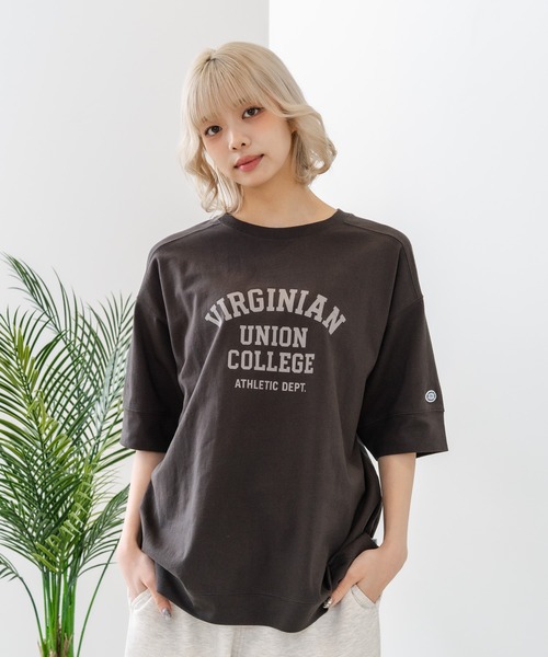 DISCUS(ディスカス)の「【DISCUS/ディスカス】【トレンドのカレッジロゴ】ヘビーウェイトTシャツ ルーズシルエット 古着MIX(Tシャツ/カットソー・レディース・ラベンダー/オフホワイト/ブルー/イエロー/スミクロ/ブラウン・LARGE/MEDIUM)」の10枚目の写真