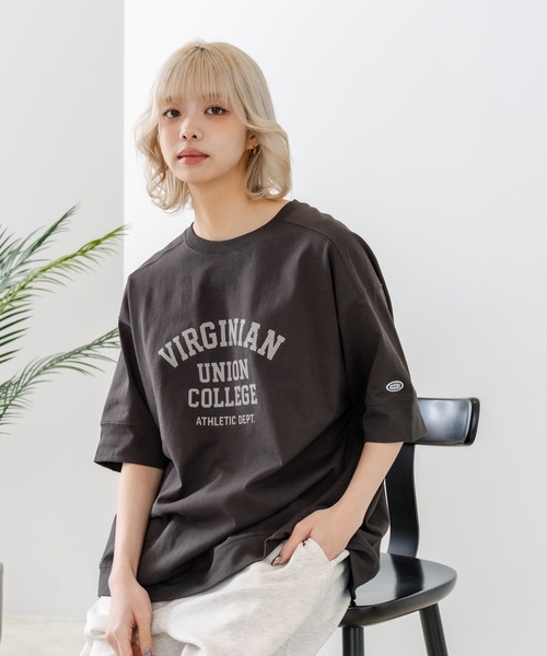 DISCUS(ディスカス)の「【DISCUS/ディスカス】【トレンドのカレッジロゴ】ヘビーウェイトTシャツ ルーズシルエット 古着MIX(Tシャツ/カットソー・レディース・ラベンダー/オフホワイト/ブルー/イエロー/スミクロ/ブラウン・LARGE/MEDIUM)」の13枚目の写真
