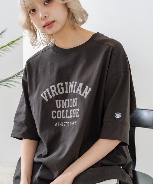 DISCUS(ディスカス)の「【DISCUS/ディスカス】【トレンドのカレッジロゴ】ヘビーウェイトTシャツ ルーズシルエット 古着MIX(Tシャツ/カットソー・レディース・ラベンダー/オフホワイト/ブルー/イエロー/スミクロ/ブラウン・LARGE/MEDIUM)」の15枚目の写真