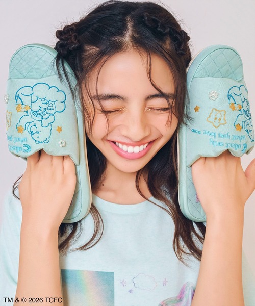 Casselini（キャセリーニ）の「Casselini HOME(キャセリーニ ホーム)【Care Bears[TM]】ルームシューズ（ルームシューズ/スリッパ・レディース・グレー/ピンク/ミント・FREE）」の2枚目の写真