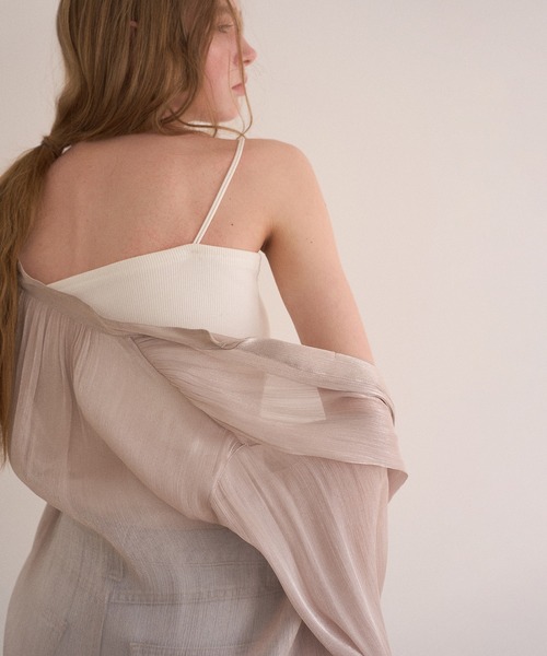 MIELI INVARIANT（ミエリインヴァリアント）の「Sheer Washer Blouse（シャツ/ブラウス・レディース・ブラック/ホワイト・FREE）」の12枚目の写真
