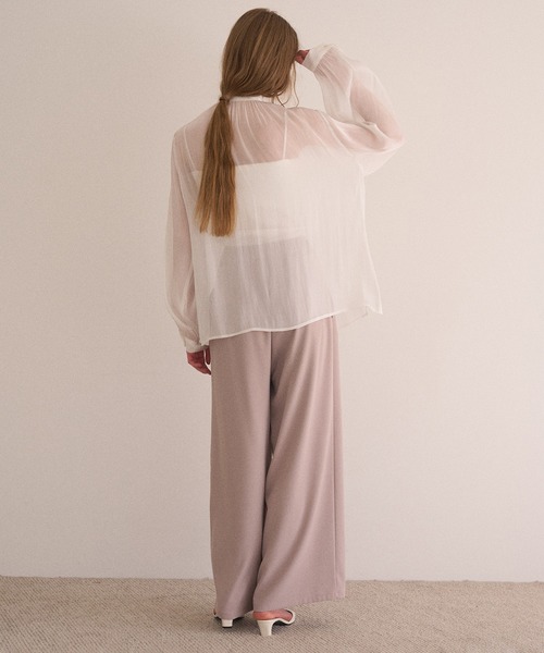 MIELI INVARIANT（ミエリインヴァリアント）の「Sheer Washer Blouse（シャツ/ブラウス・レディース・ブラック/ホワイト・FREE）」の10枚目の写真
