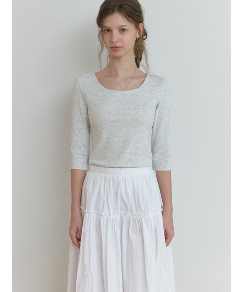 RE_L(リエル)の「Hata 3/4 sleeve t-shirt (melange gray)(Tシャツ/カットソー・レディース・その他・FREE)」の2枚目の写真