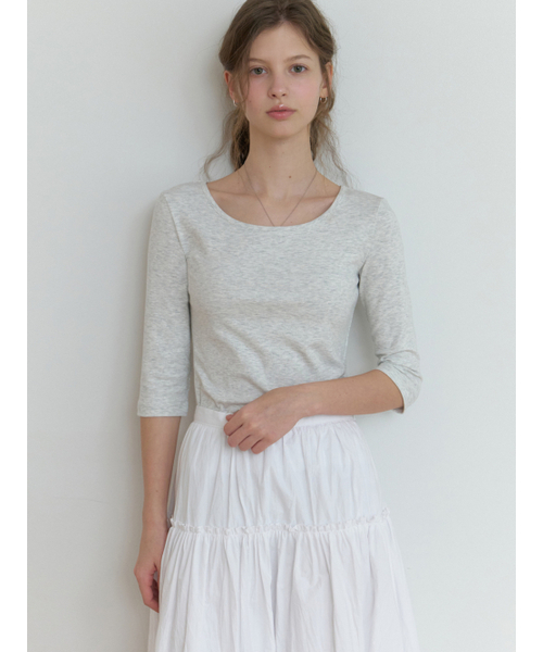 RE_L(リエル)の「Hata 3/4 sleeve t-shirt (melange gray)(Tシャツ/カットソー・レディース・その他・FREE)」の3枚目の写真