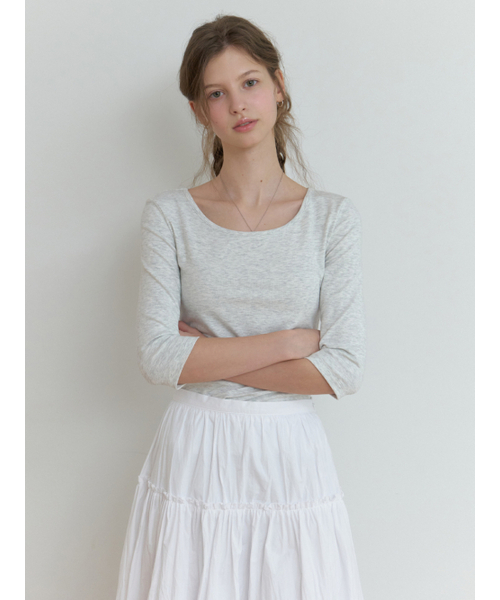 RE_L(リエル)の「Hata 3/4 sleeve t-shirt (melange gray)(Tシャツ/カットソー・レディース・その他・FREE)」の4枚目の写真