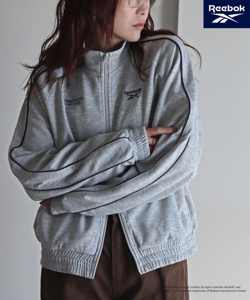 COURO(コウロ)の「【Reebok/リーボック】 別注 ダンボールニットダブルジップトラックジャケット(ブルゾン・レディース・杢グレー/オフホワイト/ブラック・FREE)」の16枚目の写真