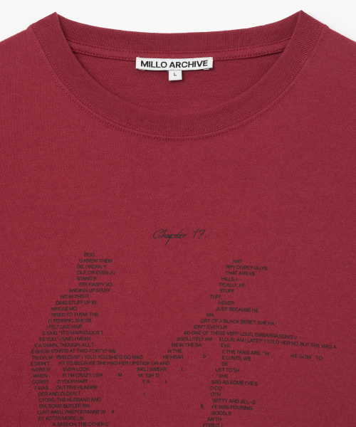 Millo Archive（ミロ アーカイブ）の「チャプター17 Tシャツ [バーガンディ]（Tシャツ/カットソー・メンズ・その他・LARGE/X-LARGE/MEDIUM）」の2枚目の写真