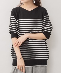 M-5L パネルボーダードルマンニット 夏服