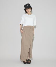 異素材MIX Iラインワンピース