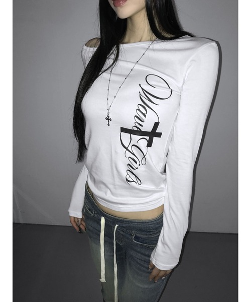 THEAIRTOWN(ジエアタウン)の「side cross unbal top(Tシャツ/カットソー・レディース・ホワイト・FREE)」の10枚目の写真