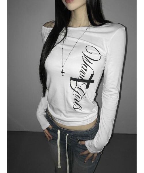 THEAIRTOWN(ジエアタウン)の「side cross unbal top(Tシャツ/カットソー・レディース・ホワイト・FREE)」の6枚目の写真