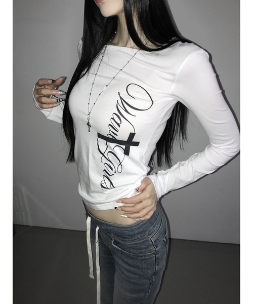 THEAIRTOWN(ジエアタウン)の「side cross unbal top(Tシャツ/カットソー・レディース・ホワイト・FREE)」の7枚目の写真