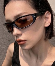 ARCHIVER | 【Bz】ラップサングラス / カラーレンズサングラス ブラックフレーム Y2K 韓国系 古着MIX トレンドアイウェア ユニセックス(DAY)(サングラス)