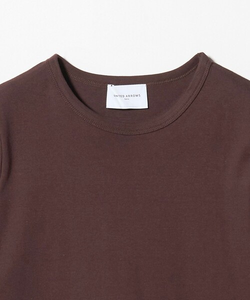 UNITED ARROWS(ユナイテッドアローズ)の「5分袖 コットン フライス Tシャツ(Tシャツ/カットソー・レディース・ダークブラウン/ホワイト/ライトピンク/その他1・FREE)」の8枚目の写真