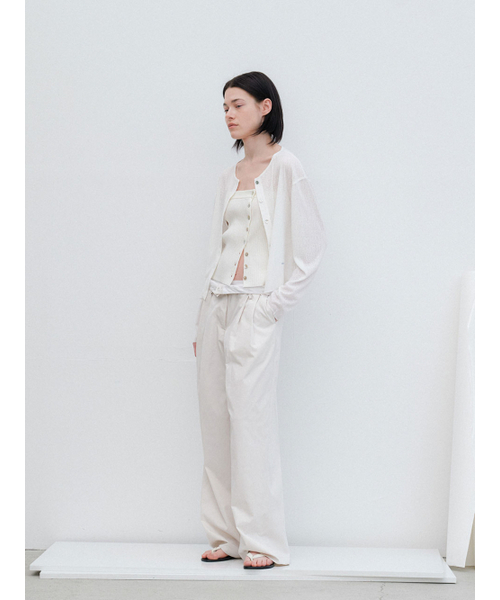 ATELIER NAIN(アトリエナイン)の「AN LOOSE FIT SEMI CROP CARDIGAN (T-7158)(カーディガン/ボレロ・レディース・ヘザーグレー/ホワイト・FREE)」の3枚目の写真