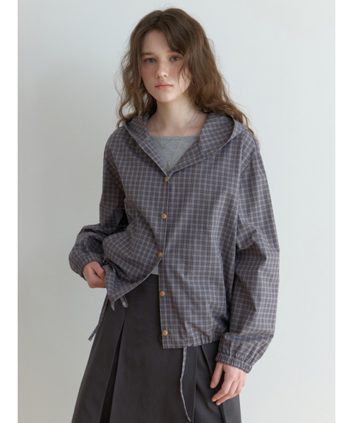 THEMITTEN（ザ・ミトン）の「[2nd] Hatto hoodie jacket (gray check)（その他アウター・レディース・その他・FREE）」の5枚目の写真