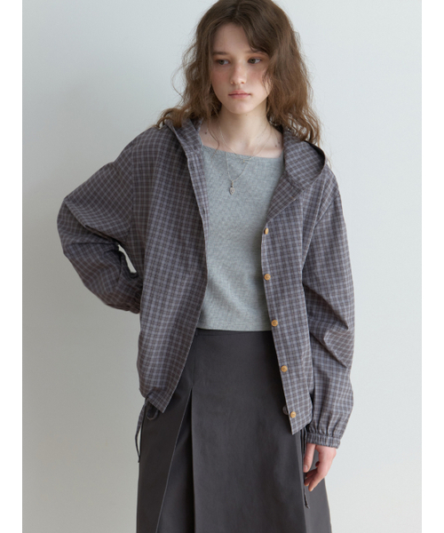 THEMITTEN（ザ・ミトン）の「[2nd] Hatto hoodie jacket (gray check)（その他アウター・レディース・その他・FREE）」の4枚目の写真
