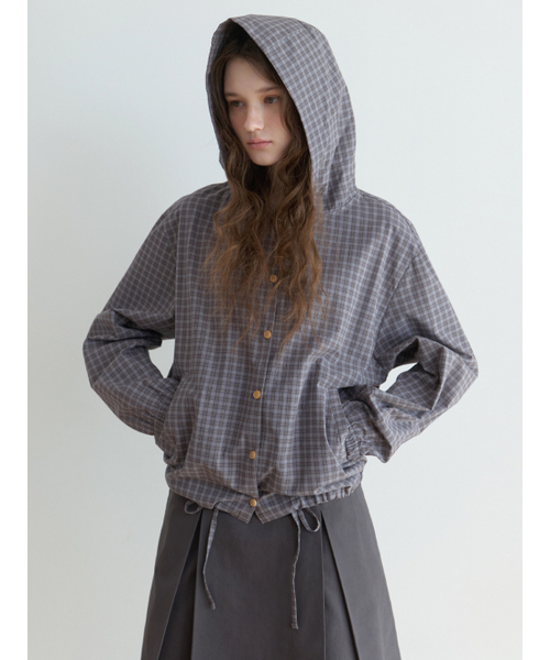THEMITTEN（ザ・ミトン）の「[2nd] Hatto hoodie jacket (gray check)（その他アウター・レディース・その他・FREE）」の3枚目の写真