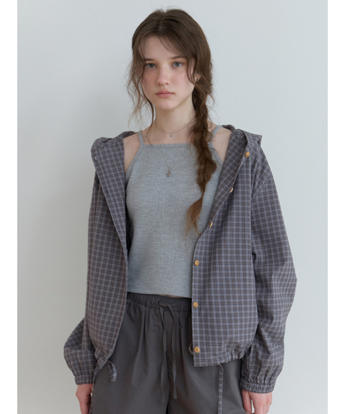 THEMITTEN（ザ・ミトン）の「[2nd] Hatto hoodie jacket (gray check)（その他アウター・レディース・その他・FREE）」の2枚目の写真
