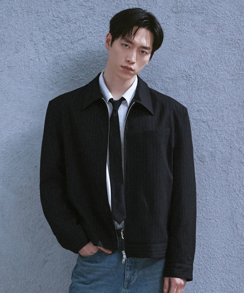 DRAW FIT（ドローフィット）の「ピンストライプクロップブルゾンジャケット[DARK NAVY]（ブルゾン・メンズ・その他・M/L/XL）」の10枚目の写真