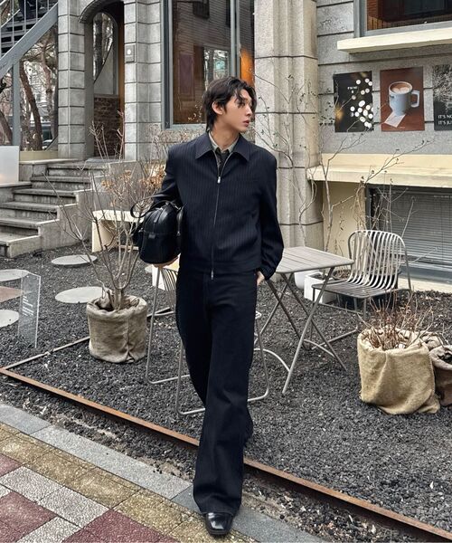 DRAW FIT（ドローフィット）の「ピンストライプクロップブルゾンジャケット[DARK NAVY]（ブルゾン・メンズ・その他・M/L/XL）」の9枚目の写真