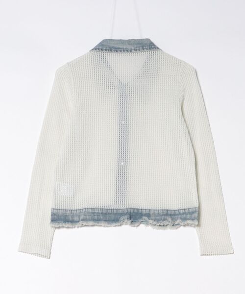 GORGE(ゴージ)の「《デニム×メッシュ》カーディガン/ストリート×カジュアル/春夏秋/全3色(カーディガン/ボレロ・レディース・オフホワイト/ベージュ/ブラック・F)」の12枚目の写真
