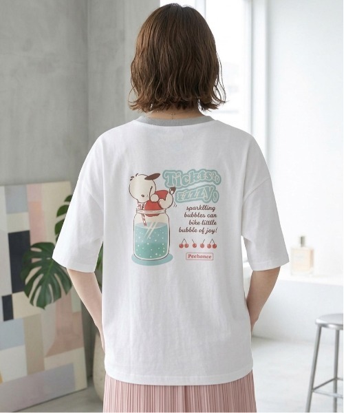 sanrio(サンリオ)の「【SANRIO/サンリオ】キャラクタープリント 半袖リンガーTシャツ(WIDEシルエット)(Tシャツ/カットソー・レディース・イエロー/オートミール/スミクロ/オフホワイト・LARGE/MEDIUM)」の13枚目の写真