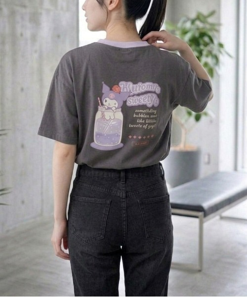 sanrio(サンリオ)の「【SANRIO/サンリオ】キャラクタープリント 半袖リンガーTシャツ(WIDEシルエット)(Tシャツ/カットソー・レディース・イエロー/オートミール/スミクロ/オフホワイト・LARGE/MEDIUM)」の20枚目の写真