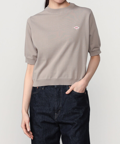 DANTON(ダントン)の「DANTON | 半袖クルーネックニット WOMEN(ニット/セーター・レディース・レッド/グレー/ブラック/ライトブルー・36)」の1枚目の写真