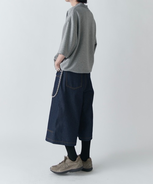 Lui's(ルイス)の「【Neucon】DOUBLE KNEE WIDE DENIM SHORTS / ダブルニーワイドデニムジョーツ(デニムパンツ・メンズ・インディゴブルー/ブラック・1/2)」の19枚目の写真