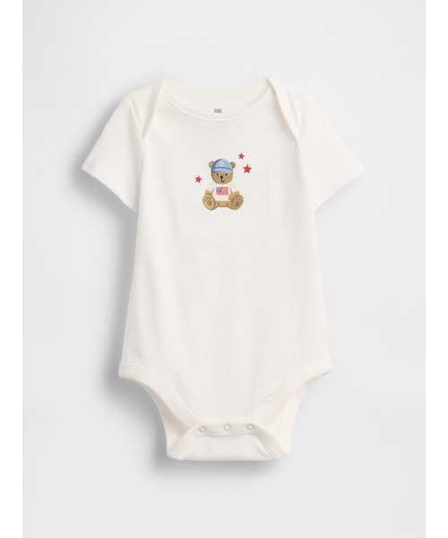 GAP(ギャップ)の「はじめてのお気に入り オーガニックコットン グラフィック ボディスーツ (ベビー)(ロンパース・キッズ・オフホワイト/ホワイト系その他/ホワイト・90cm/80cm/70cm/60cm/50cm)」の2枚目の写真