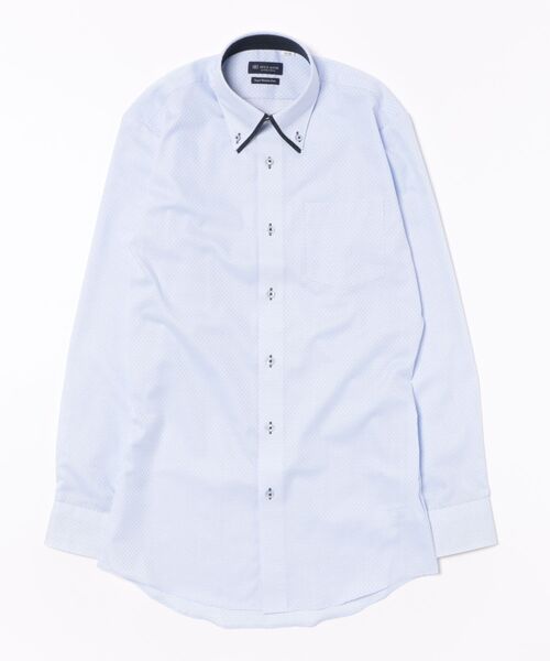 TOKYO SHIRTS(トウキョウシャツ)の「【超形態安定】 形態安定ノンアイロン ボタンダウン 長袖ビジネスワイシャツ (大きいサイズ・長いサイズ)(ビジネスシャツ・メンズ・ブルー・首回り39cm-裄丈88cm/首回り41cm-裄丈90cm/首回り42cm-裄丈90cm/首回り43cm-裄丈90cm/首回り45cm-裄丈82cm/首回り45cm-裄丈86cm/首回り45cm-裄丈90cm/首回り47cm-裄丈86cm/首回り47cm-裄丈90cm)」の6枚目の写真