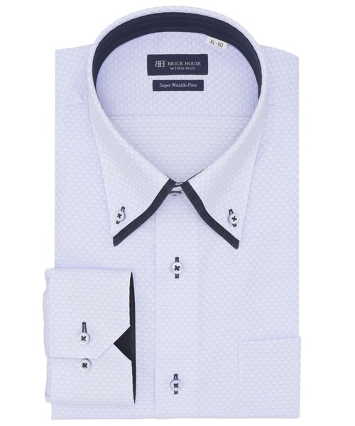 TOKYO SHIRTS(トウキョウシャツ)の「【超形態安定】 形態安定ノンアイロン ボタンダウン 長袖ビジネスワイシャツ (大きいサイズ・長いサイズ)(ビジネスシャツ・メンズ・ブルー・首回り39cm-裄丈88cm/首回り41cm-裄丈90cm/首回り42cm-裄丈90cm/首回り43cm-裄丈90cm/首回り45cm-裄丈82cm/首回り45cm-裄丈86cm/首回り45cm-裄丈90cm/首回り47cm-裄丈86cm/首回り47cm-裄丈90cm)」の1枚目の写真