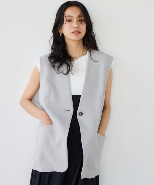 BARNYARDSTORM(バンヤードストーム)の「BARNYARDSTORM / 接触冷感ジレ【接触冷感】(その他アウター・レディース・ライトグレー/ブラック・S/M)」の1枚目の写真