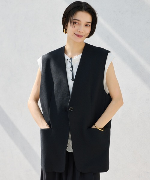 BARNYARDSTORM(バンヤードストーム)の「BARNYARDSTORM / 接触冷感ジレ【接触冷感】(その他アウター・レディース・ライトグレー/ブラック・S/M)」の2枚目の写真