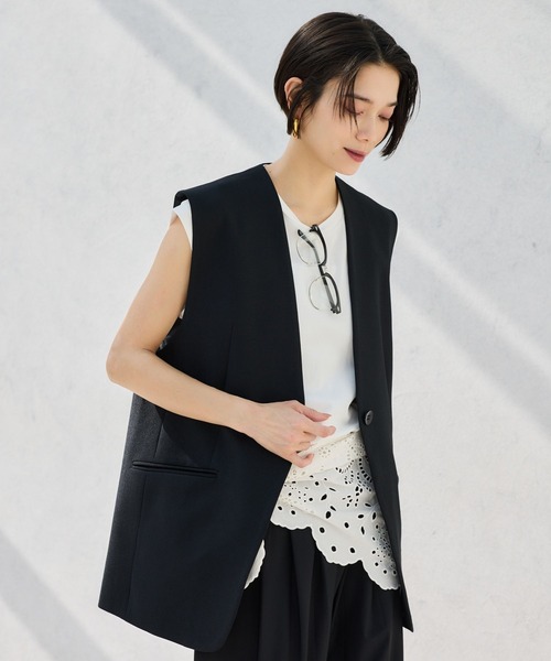 BARNYARDSTORM(バンヤードストーム)の「BARNYARDSTORM / 接触冷感ジレ【接触冷感】(その他アウター・レディース・ライトグレー/ブラック・S/M)」の4枚目の写真