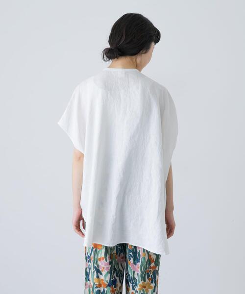 かぐれ(カグレ)の「リネンWポケットフレンチシャツ(シャツ/ブラウス・レディース・オフホワイト/ライトブルー/ロイヤルブルー・FREE)」の11枚目の写真