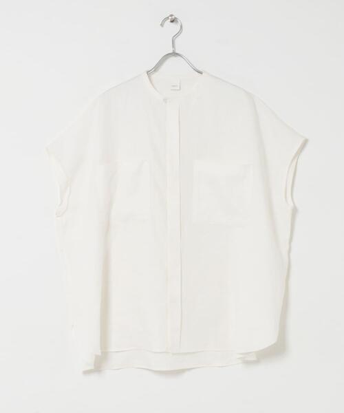 カグレ かぐれ リネンWポケットフレンチシャツ ブラウス リネンWポケットフレンチシャツ（シャツ/ブラウス）｜かぐれ（カグレ