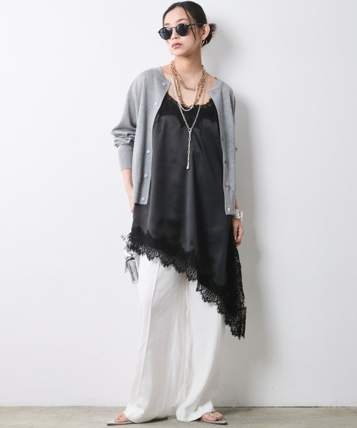 CHIC STYLE(シックスタイル)の「アシンメトリーヘムキャミソールチュニック<大きいサイズ有>シックスタイル(その他トップス・レディース・ボルドー/ブラック・M/L/LL/3L/4L/5L)」の4枚目の写真