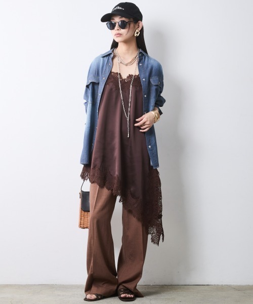 CHIC STYLE(シックスタイル)の「アシンメトリーヘムキャミソールチュニック<大きいサイズ有>シックスタイル(その他トップス・レディース・ボルドー/ブラック・M/L/LL/3L/4L/5L)」の22枚目の写真