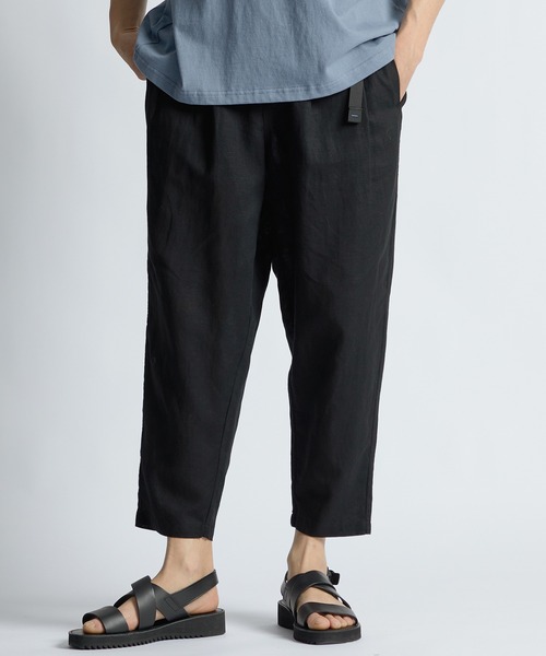 LANVIN en Bleu(ランバンオンブルー)の「リネンブレンド テーパード ワイドパンツ(スラックス・メンズ・ベージュ/ネイビー/ブラック・52/50/48/46)」の1枚目の写真