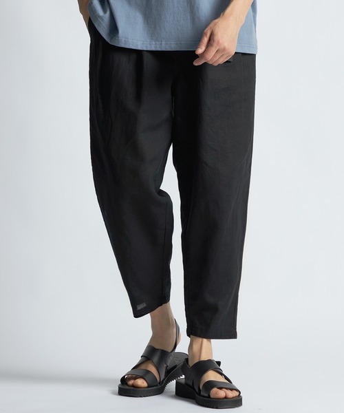 LANVIN en Bleu(ランバンオンブルー)の「リネンブレンド テーパード ワイドパンツ(スラックス・メンズ・ベージュ/ネイビー/ブラック・52/50/48/46)」の10枚目の写真