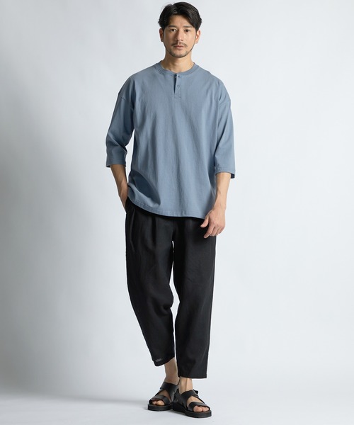 LANVIN en Bleu(ランバンオンブルー)の「リネンブレンド テーパード ワイドパンツ(スラックス・メンズ・ベージュ/ネイビー/ブラック・52/50/48/46)」の9枚目の写真
