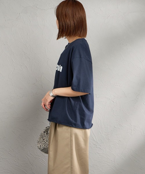 FUNG（ファング）の「[FUNG/ファング] C.ORANGE カットオフ プリントTシャツ（Tシャツ/カットソー・レディース・ネイビー/ホワイト・M）」の6枚目の写真