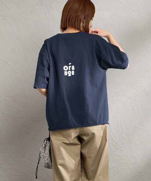 FUNG（ファング）の「[FUNG/ファング] C.ORANGE カットオフ プリントTシャツ（Tシャツ/カットソー・レディース・ネイビー/ホワイト・M）」の7枚目の写真