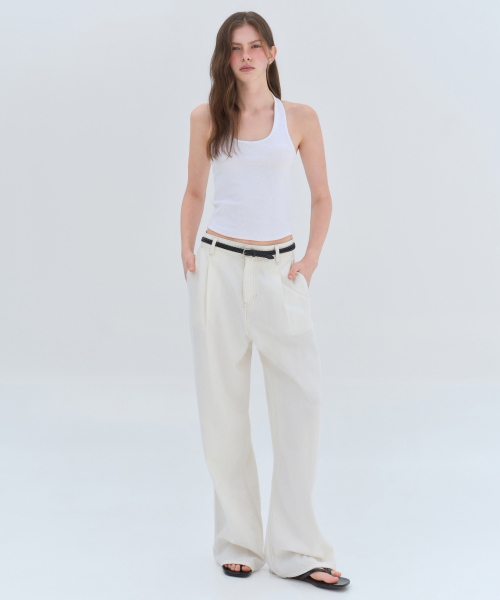 MUSINSA STANDARD WOMAN（ムシンサスタンダードウーマン）の「ウィメンズ テンセル ワン タック エクストラ ワイド デニムパンツ [クリーム]（デニムパンツ・レディース・その他・24/25/26/27/28/29/30）」の5枚目の写真